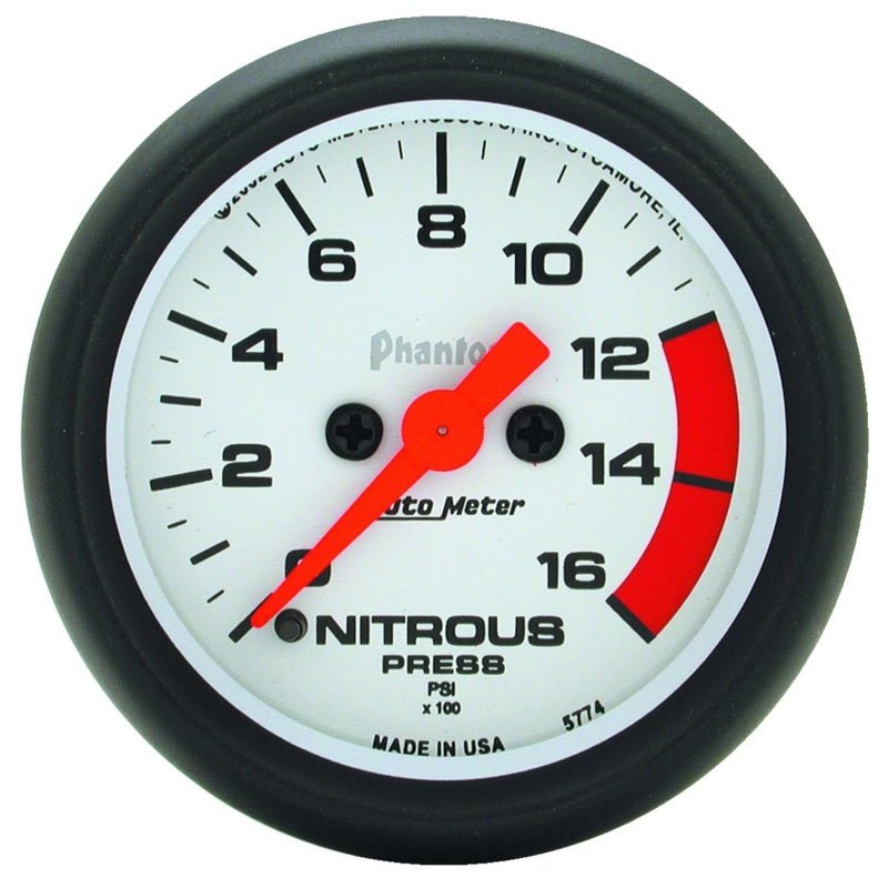 Autometer Phantom 2-1/16in 1600 PSI Digital Stepper Motor Nitrous Pressure Gauge Gauges AutoMeter