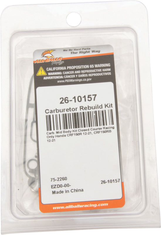 All Balls Racing 12-23 Honda CRF150R Carburetor Mid Body/Jet Block Gasket Kit Gasket Kits All Balls Racing
