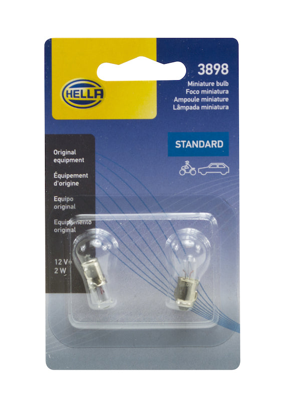 Hella Bulb 3898 12V 2W Ba7S T2 (2) Bulbs Hella