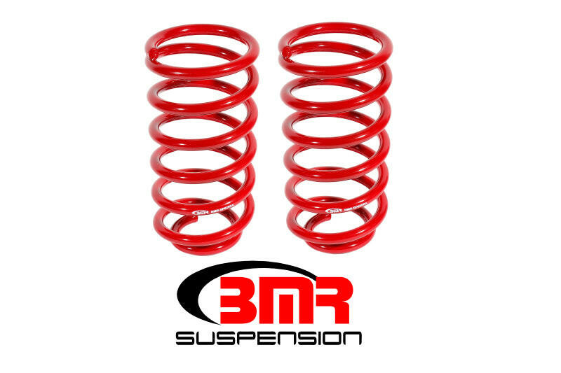 BMR 79-04 Ford Mustang (Ex. 99-04 Mustang Cobras w/ IRS) 1in Drop Rear Lowering Springs - Red Lowering Springs BMR Suspension