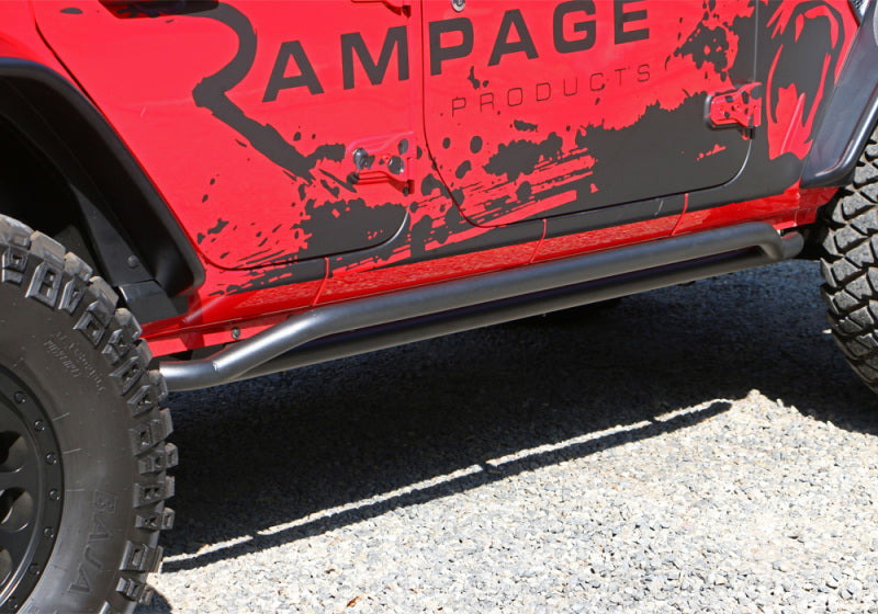 Rampage 2018-2019 Jeep Wrangler(JL) Unlimited Sport S 4-Door Rail Slide Step - Black Side Steps Rampage