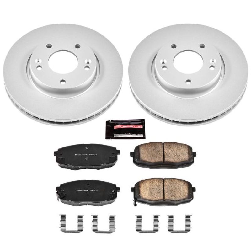 Power Stop 09-12 Hyundai Elantra Front Z17 Evolution Geomet Coated Brake Kit Brake Kits - Performance Blank PowerStop