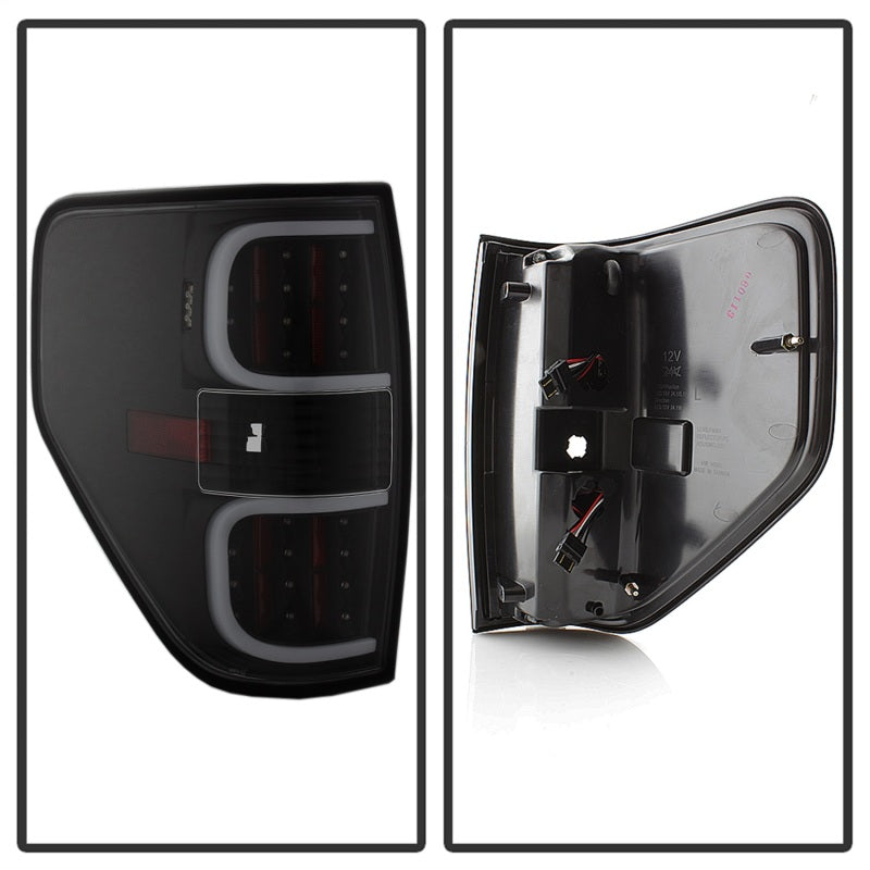 xTune Ford F150 09-14 LED Tail Lights - Black ALT-ON-FF15009-LBLED-BK Tail Lights SPYDER