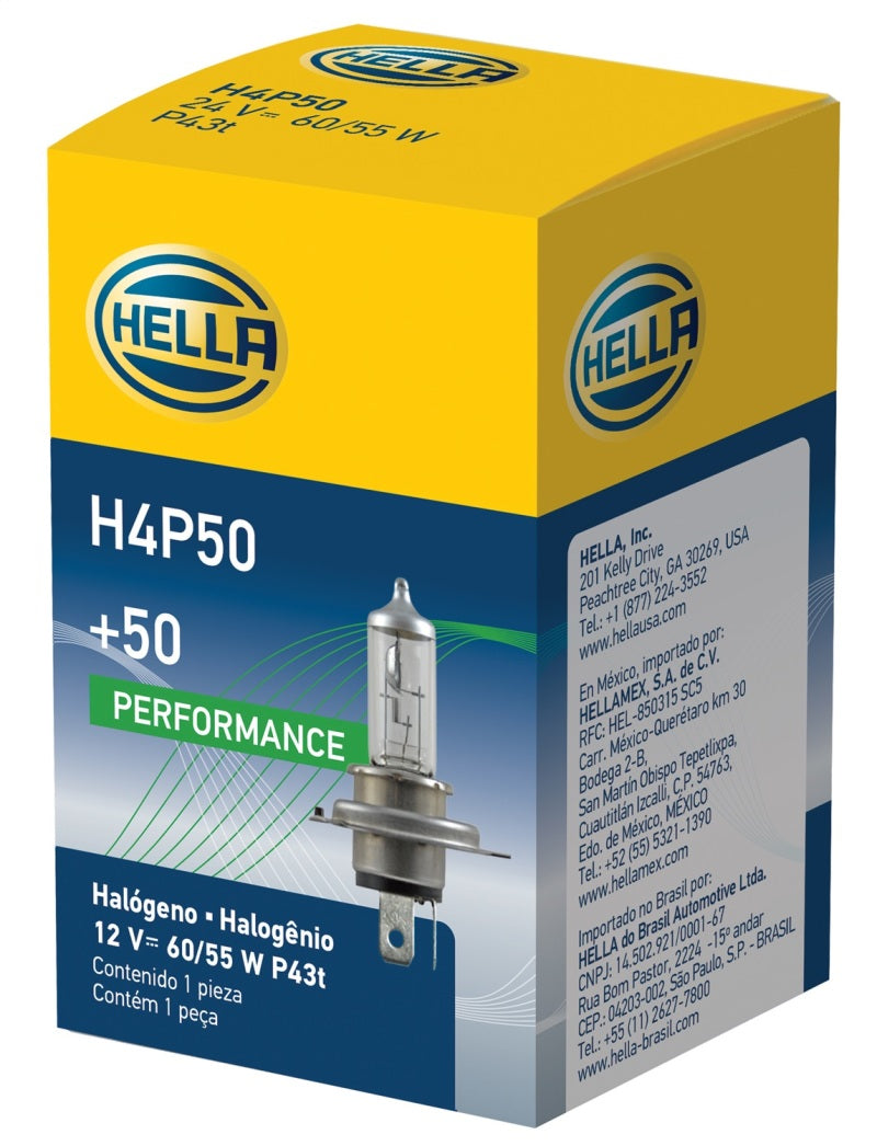 Hella Bulb H4 12V 60/55W P43t T4.625 +50 Bulbs Hella