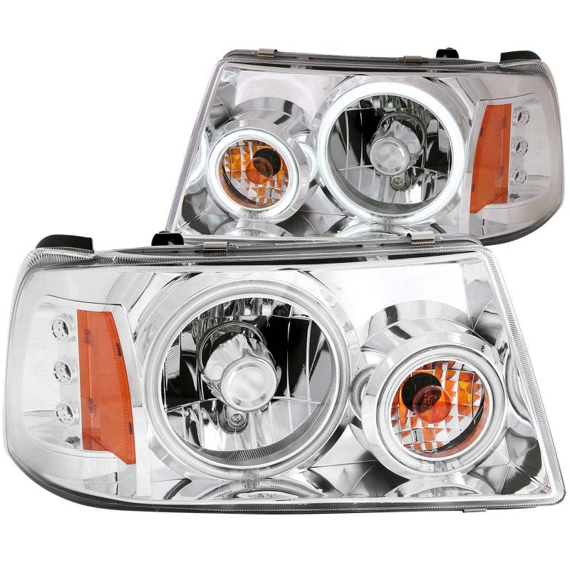 ANZO 2001-2011 Ford Ranger Projector Headlights w/ Halo Chrome (CCFL) 1 pc Headlights ANZO