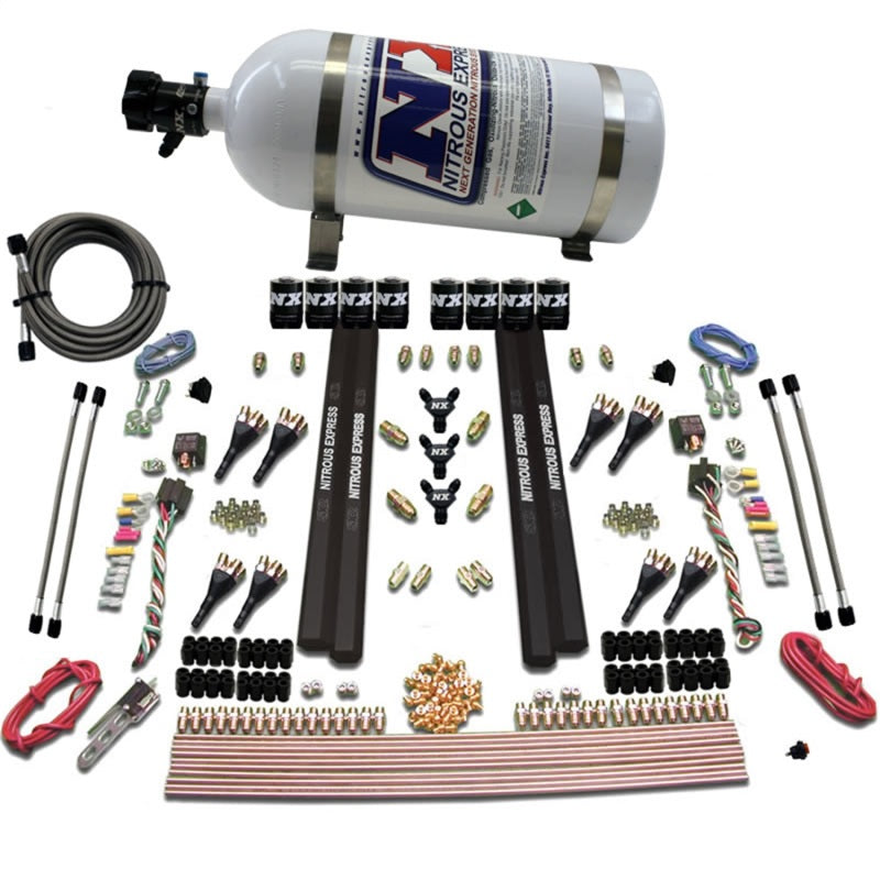 Nitrous Express SX2 Dual Stage 8 Solenoid /Gasoline Nitrous Kit (200-1200HP) w/10lb Bottle Nitrous Systems Nitrous Express
