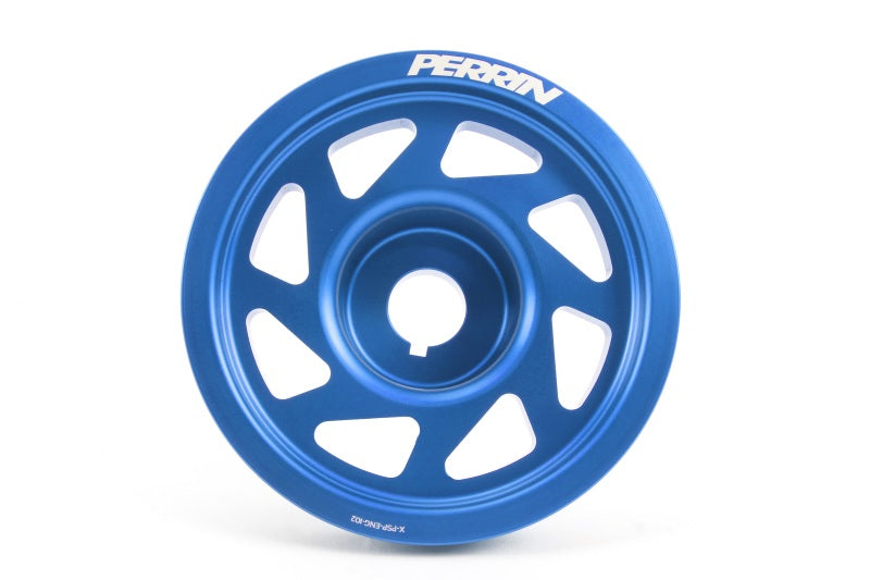 PERRIN 93-14 Subaru Impreza (Incl. 02-14 WRX) / 04-21 STI (w/o AC) Lightened Crank Pulley - Blue Pulleys - Crank, Underdrive Perrin Performance