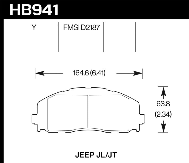 Hawk 2018 Jeep Wrangler Rubicon LTS Street Front Brake Pads Brake Pads - OE Hawk Performance