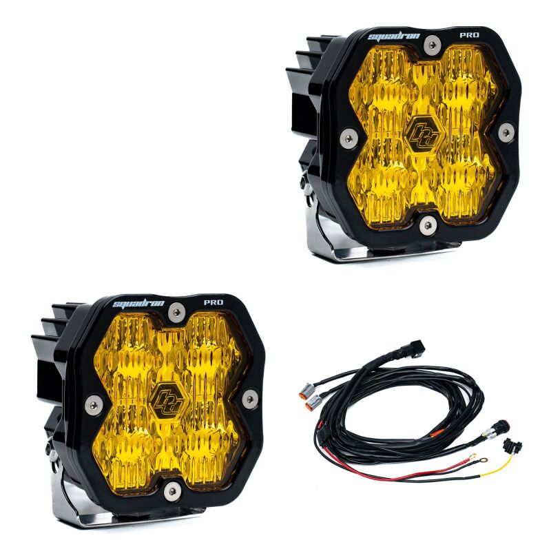 Baja Designs Squadron 2.0 Pro LED Wide Cornering (Pair) - Baja Amber Light Bars & Cubes Baja Designs