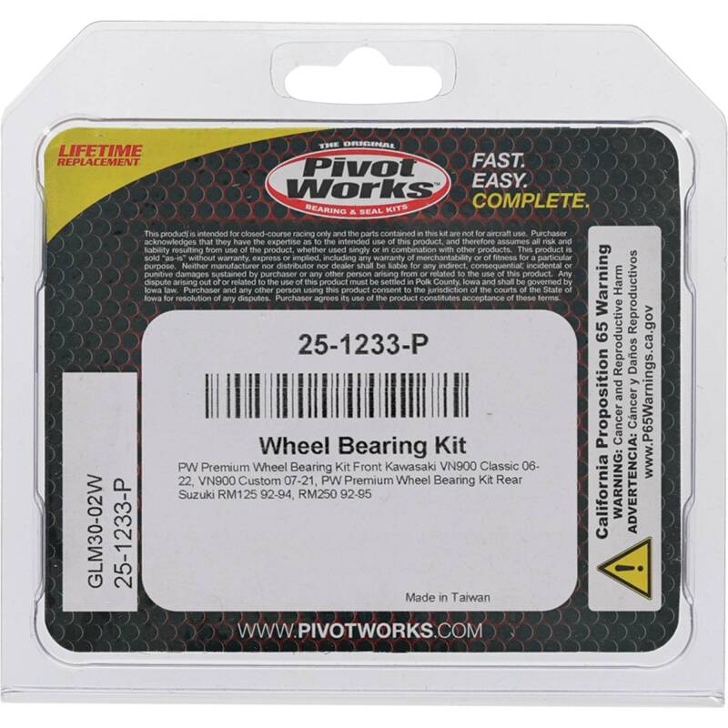 Pivot Works Kawasaki, Suzuki Wheel Bearing Kit Premium Bearings Control Arms Pivot Works