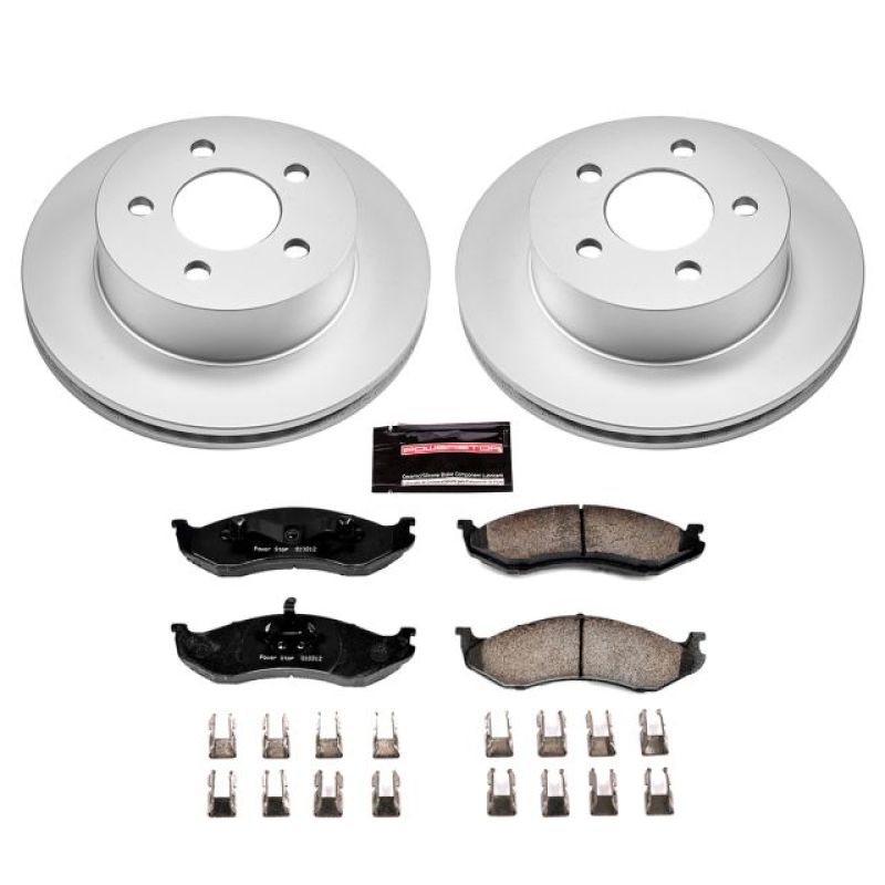 Power Stop 99-01 Jeep Cherokee Front Z17 Evolution Geomet Coated Brake Kit Brake Kits - Performance Blank PowerStop