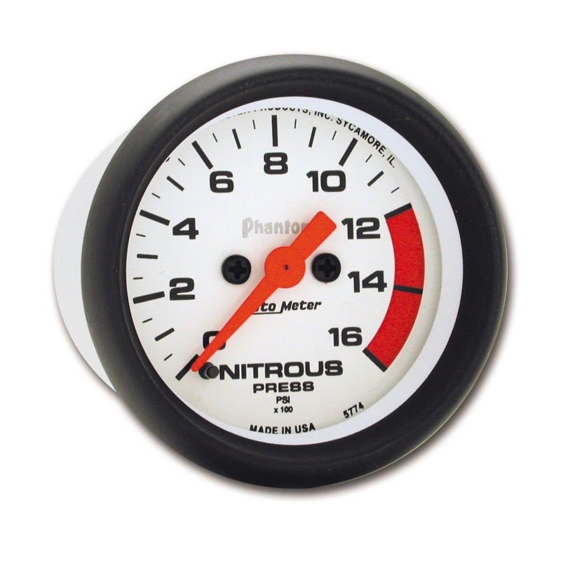 Autometer Phantom 2-1/16in 1600 PSI Digital Stepper Motor Nitrous Pressure Gauge Gauges AutoMeter