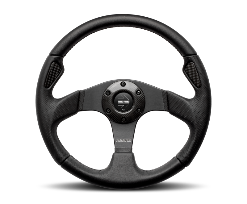 Momo Jet Steering Wheel 350 mm - Black AirLeather/Black Spokes Steering Wheels MOMO