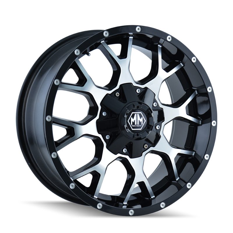 Mayhem 8015 Warrior 20x9 / 5x127 BP / 0mm Offset / 87mm Hub Black/Machined Face Wheel Wheels - Cast Mayhem