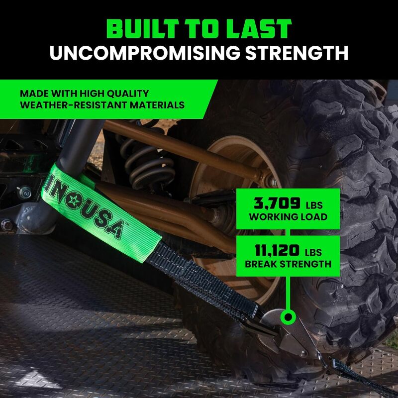 Rhino USA Heavy Duty Vehicle Tie Down Kit (Snap Hook) Cargo Tie-Downs Rhino USA