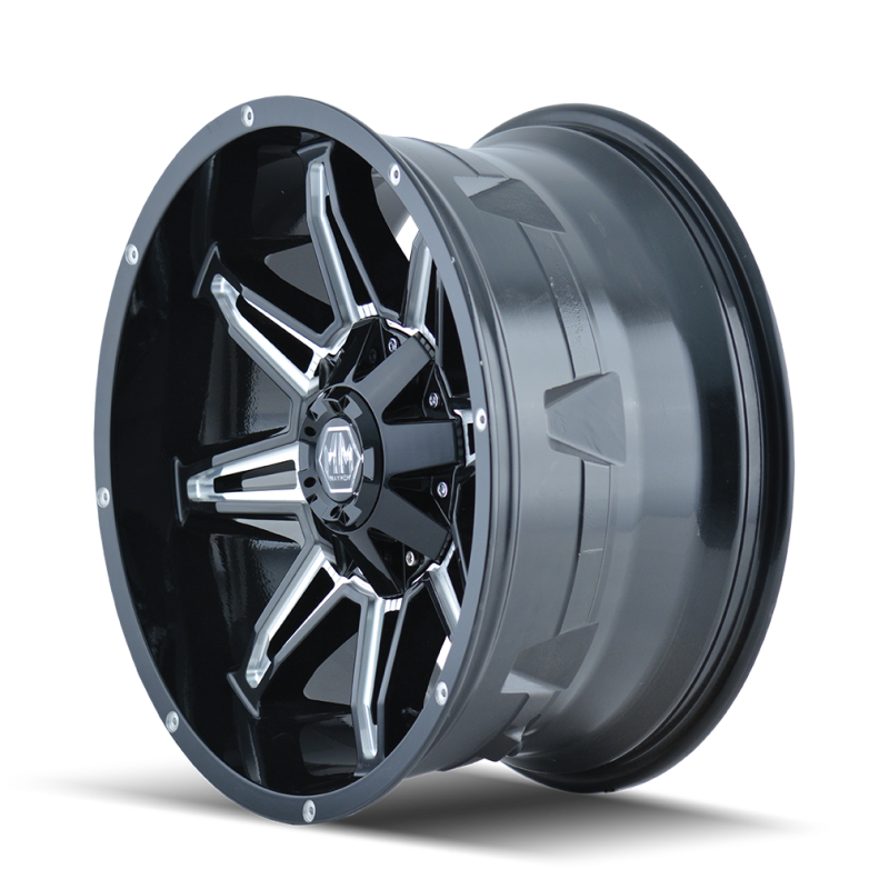 Mayhem 8090 Rampage 17x9 / 6x135 BP / 18mm Offset / 106mm Hub Black w/ Milled Spokes Wheel Wheels - Cast Mayhem