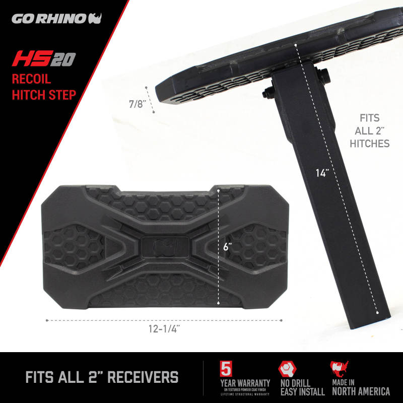 Go Rhino HS-20 Hitch Bumper Step Hitch Accessories Go Rhino