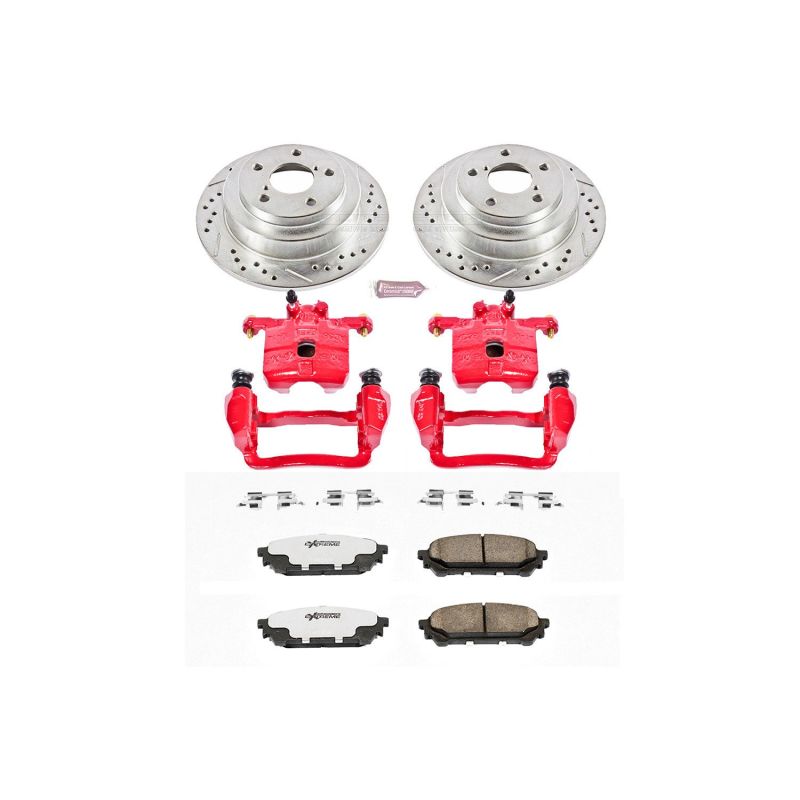 Power Stop 05-06 Saab 9-2X Rear Z26 Street Warrior Brake Kit w/Calipers Brake Kits - Performance D&S PowerStop
