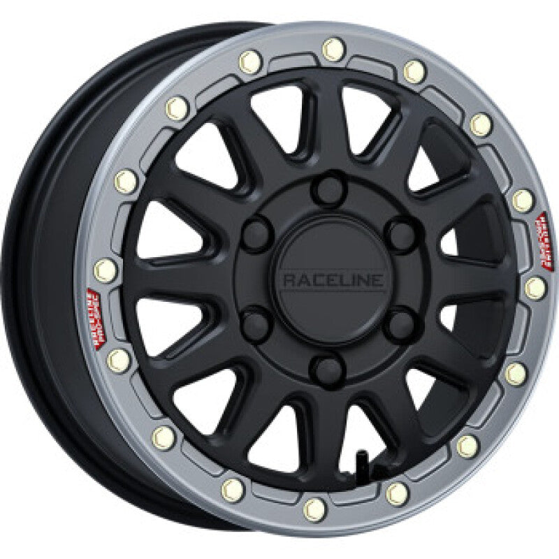 Raceline A14BG Alpha 15x6.5in/6x139.7 BP/74mm Offset/78.1mm Bore - Blk & Gunmetal Ring Beadlock Whl Wheels - Cast Raceline