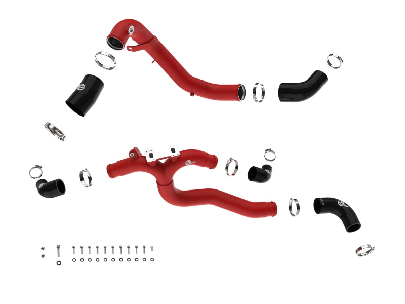aFe 19-26 Genesis G70 V6 3.3L (tt) BladeRunner Aluminum Hot/Cold Charge Pipe Kit - Black Air Intake Components aFe