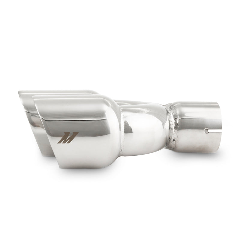 Mishimoto Dual Offset Tips 2.5in Inlet 3in Outlet Slash Cut - Polished Turbo Inlets Mishimoto