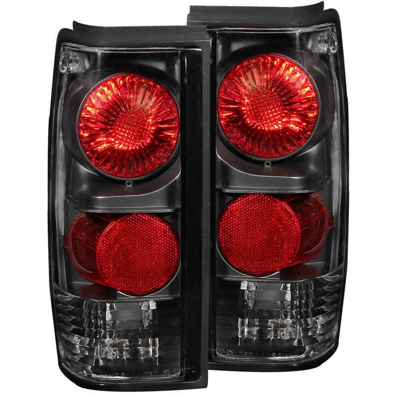 ANZO 1982-1994 Chevrolet S-10 Taillights Black Tail Lights ANZO