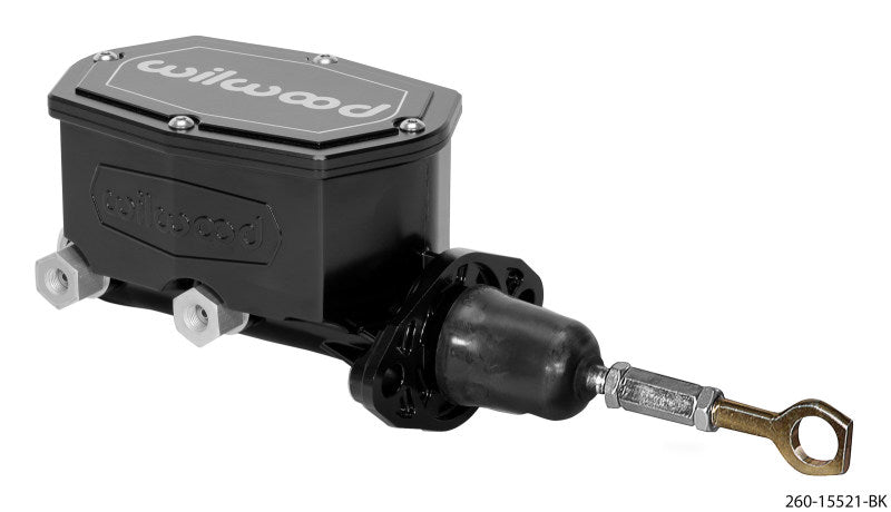 Wilwood Compact Tandem Master Cylinder - 15/16in Bore - w/Pushrod fits Mustang (Black) Brake Master Cylinder Wilwood