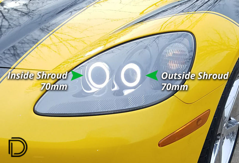 Diode Dynamics Halo Lights LED 70mm - Red Four Bulbs Diode Dynamics