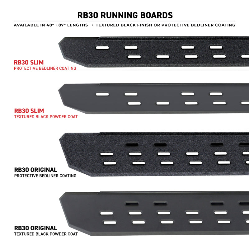 Go Rhino 19-25 RAM 1500 RB30 Slim Running Board Kit w/ Brackets Running Boards Go Rhino