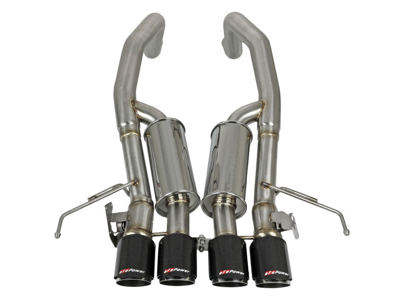 aFe MACHForce XP Axle Back 304SS Exhaust w/ Carbon Fiber Tips 15-19 Chevy Corvette Z06 Axle Back aFe