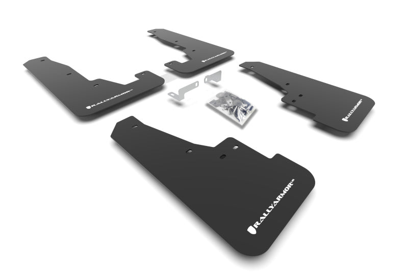 Rally Armor 16-25 Dodge Durango GT/Hellcat/RT/SRT 392/SXT Black UR Mud Flap White Logo Mud Flaps Rally Armor