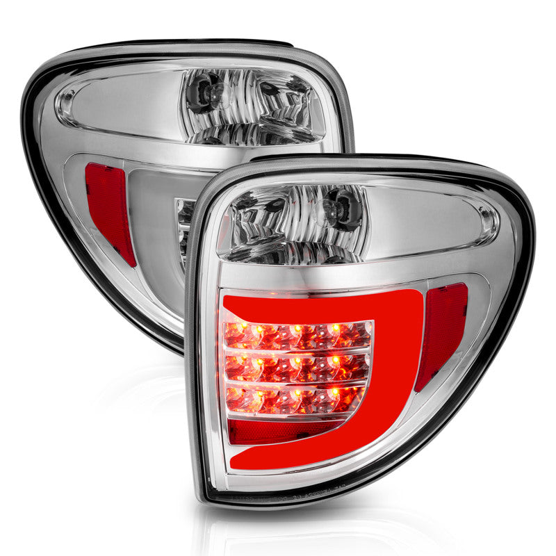 ANZO 2004-2007 Dodge Grand Caravan LED Tail Lights w/ Light Bar Chrome Housing Clear Lens Tail Lights ANZO