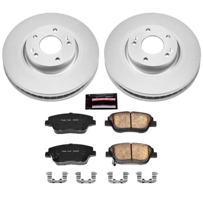 Power Stop 10-15 Hyundai Sonata Front Z17 Evolution Geomet Coated Brake Kit Brake Kits - Performance Blank PowerStop
