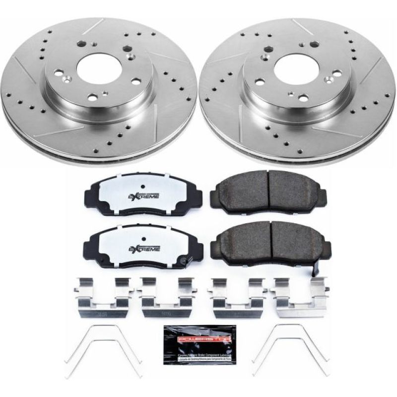 Power Stop 12-15 Honda Civic Front Z26 Street Warrior Brake Kit Brake Kits - Performance D&S PowerStop