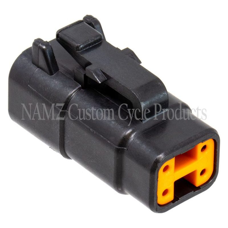 NAMZ Deutsch DTM 4-Position Plug w/4 Stamped Terminals & Wedgelock - Black (HD 74114-98BK) Wiring Connectors NAMZ