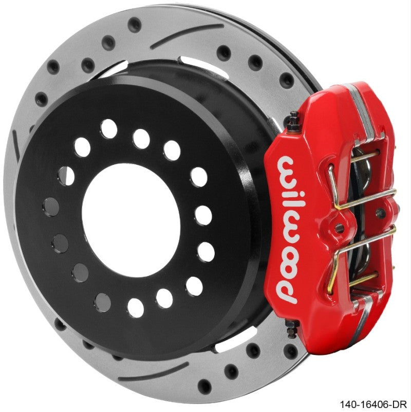 Wilwood Ford Explorer 8.8in Rear Axle Dynapro Disc Brake Kit 11in Drilled/Slotted Rotor -Red Caliper Big Brake Kits Wilwood