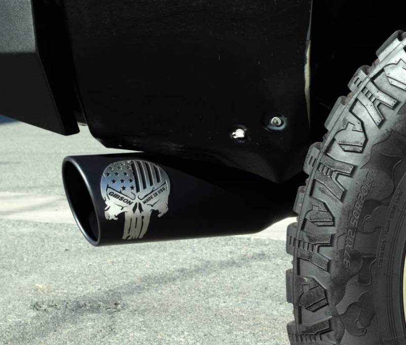 Gibson 17-20 Ford F-150 SVT Raptor 3.5L 4in Patriot Skull Series Cat-Back Single Exhaust - Stainless Catback Gibson