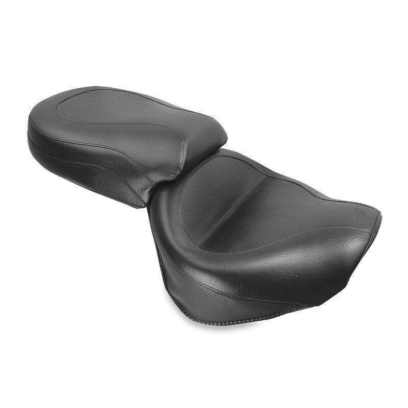 Mustang 04-10 Kawasaki Vulcan 2000 Classic LT Standard Touring 2PC Seat - Black Two-Piece Motorcycle Seats Mustang Motorcycle