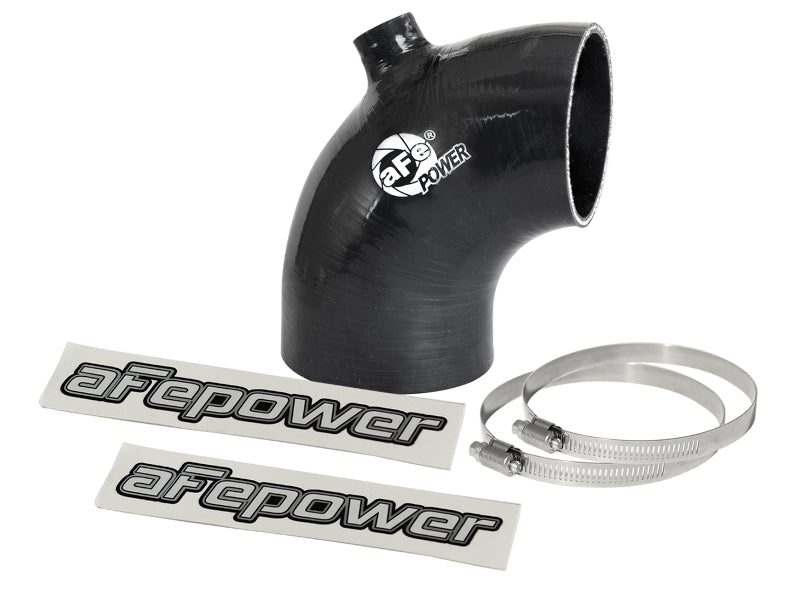 aFe Magnum FORCE Intake Coupling Kit (3-1/8IN ID to 2-3/4IN ID x 90 Deg) Elbow Coupler w/ Port Black Air Intake Components aFe