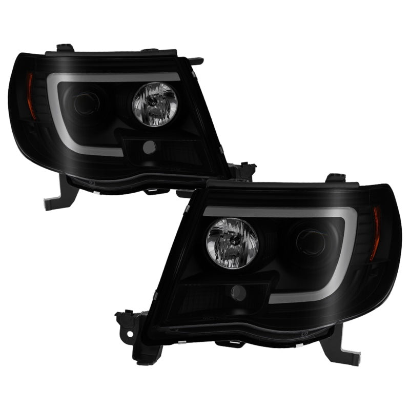 Spyder 05-11 Toyota Tacoma Ver 2 Proj Headlights - Light Bar DRL - Black Smoke PRO-YD-TT05V2-LB-BSM Headlights SPYDER