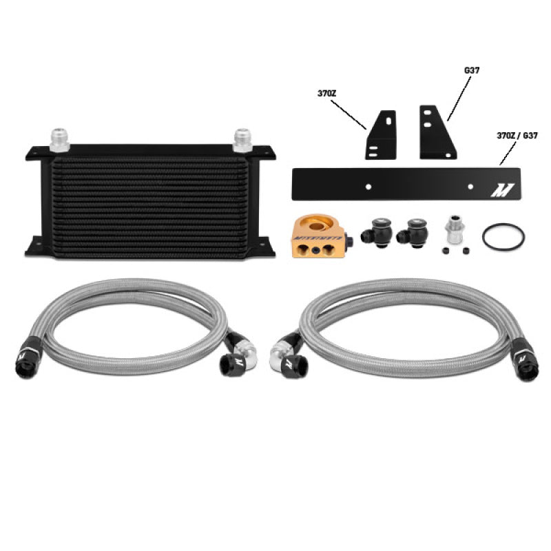 Mishimoto 09-12 Nissan 370Z / 08-12 Infiniti G37 (Coupe Only) Thermostatic Oil Cooler Kit - Black Oil Coolers Mishimoto