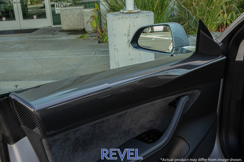 Revel GT Dry Carbon Door Trim (Front Left & Right) Tesla Model 3 - 2 Pieces Carbon Accessories Revel