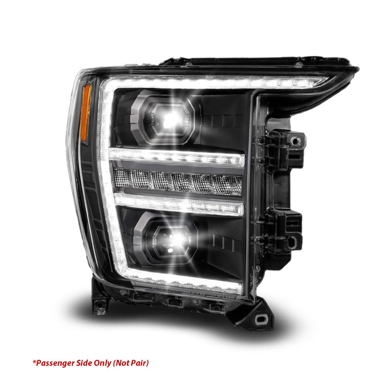 ANZO 21-23 Ford F150 LED Projector Headlight w/Switchback+Sequential - Black (Passenger Side Only) Headlights ANZO