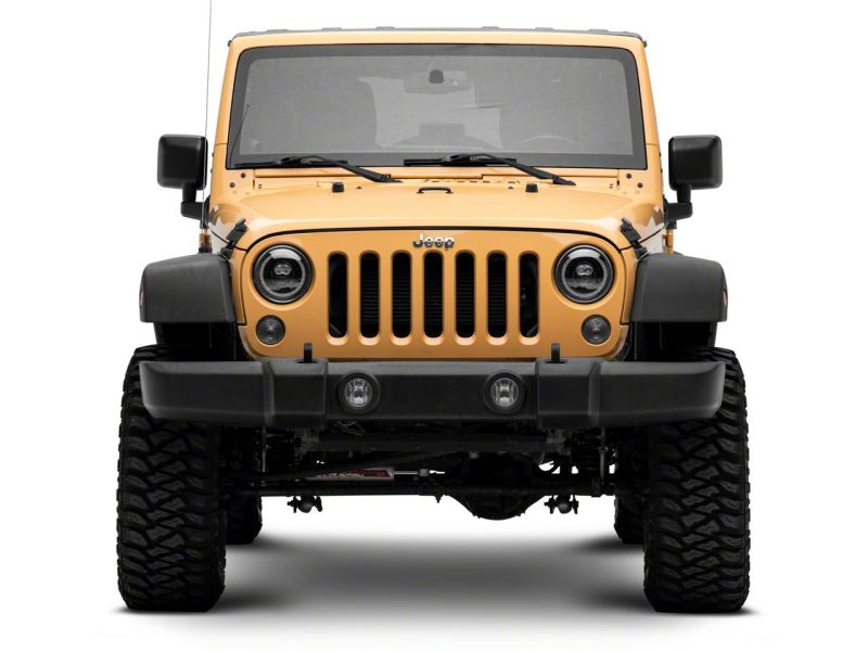 Raxiom 07-18 Jeep Wrangler JK Axial Series 7-In Dragon Eye LED Headlights- Blk Housing (Clear Lens) Headlights Raxiom