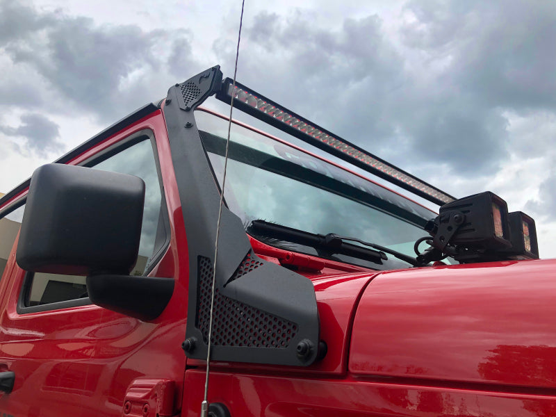 Go Rhino 18-20 Jeep Wrangler JL/JLU/Gladiator JT XE Windshield Light Bar Mount - 50in Single Row Light Mounts Go Rhino