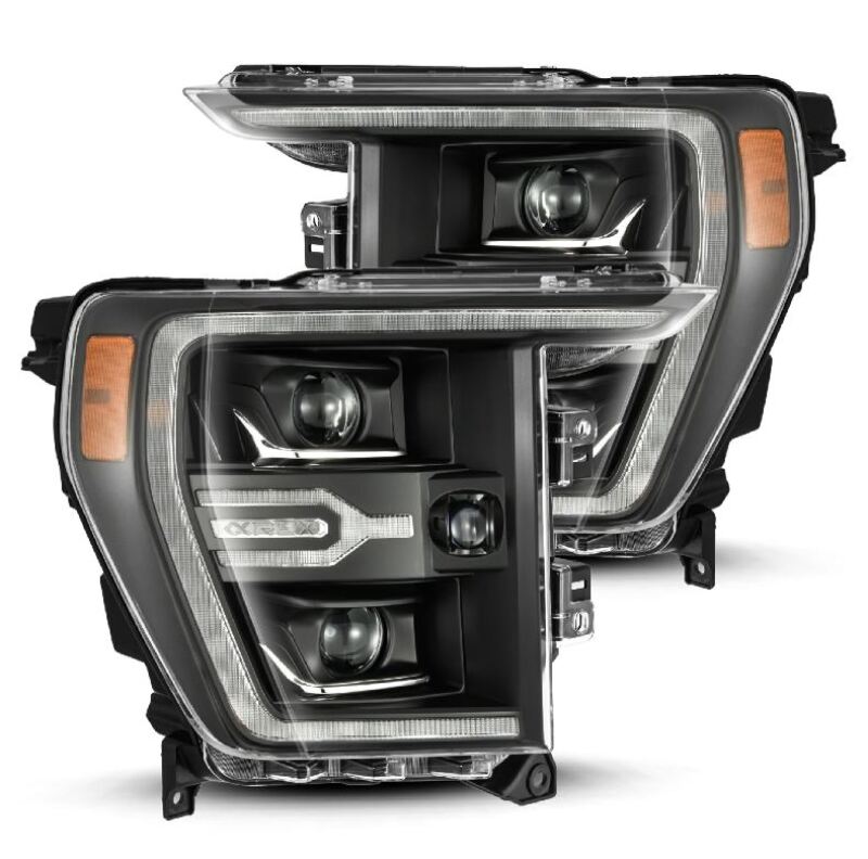 AlphaRex 21-22 Ford F150 Luxx-Series Projector Headlights Black w/Activ Light/Seq Signal Headlights AlphaRex