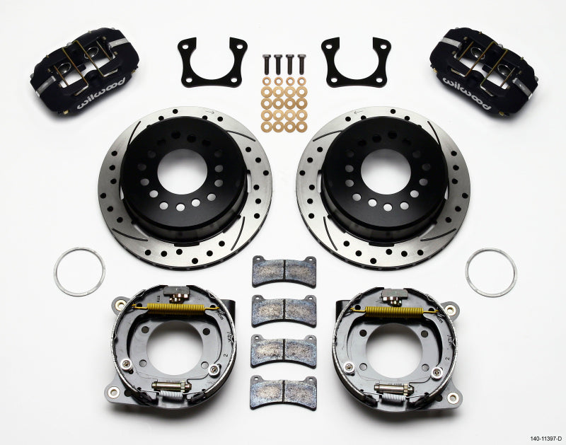 Wilwood Dynapro Low-Profile 11.00in P-Brake Kit Drilled 58-64 Olds/Pontiac Ends 2.81in Offset Big Brake Kits Wilwood