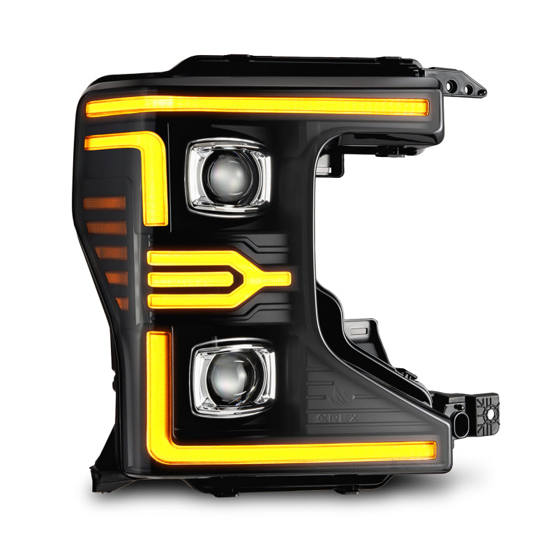 AlphaRex 20-22 Ford F-250/350/450/550 SD LUXX-Series LED Proj Headlights Bk w/Acv Light SS & SBDRL Headlights AlphaRex