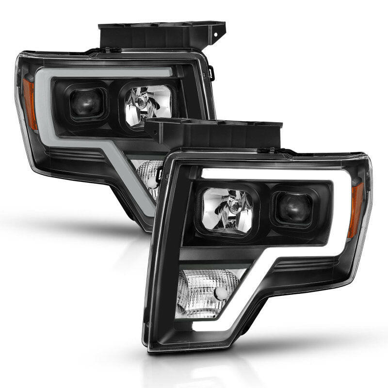 ANZO 2009-2014 Ford F-150 Projector Light Bar H.L Black Amber Headlights ANZO