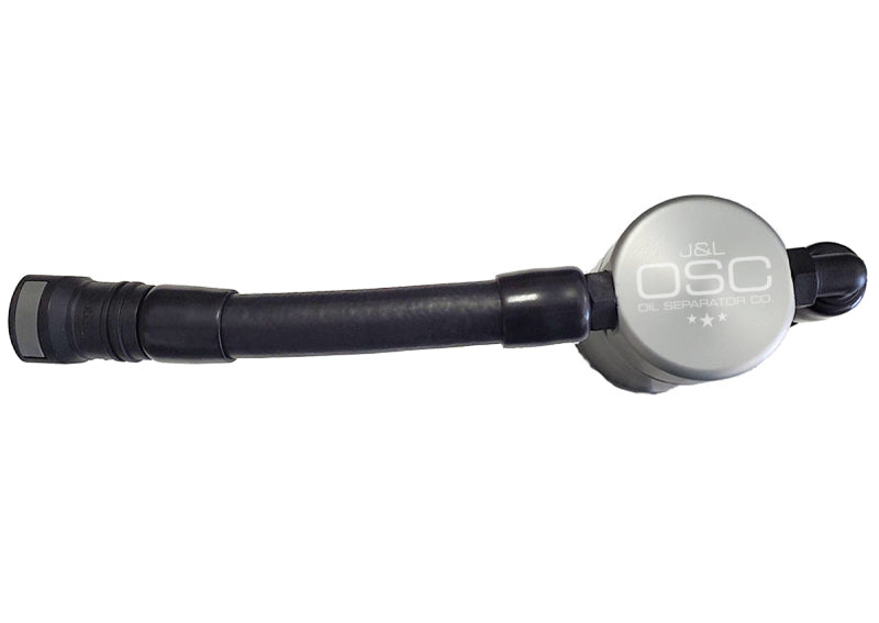 J&L 05-10 Ford Mustang GT Driver Side Oil Separator 3.0 V2 - Clear Anodized Oil Separators J&L